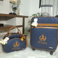 Mala com Rodinhas e Bolsa Bebê Promoção