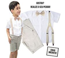 Kit Roupa Social  Menino - Festas - Casamento - Batizado - 76351